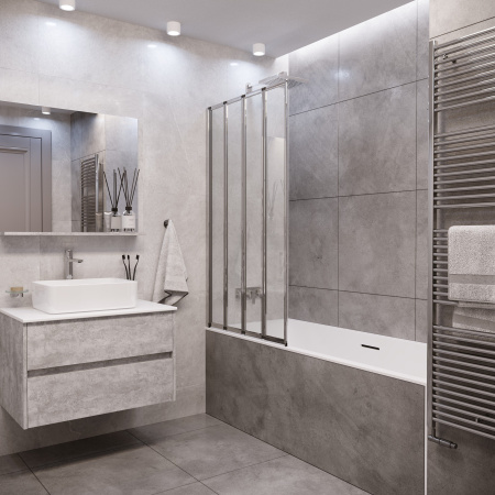 Шторка на ванну Grossman GR-107 (80x140), прозрачное стекло